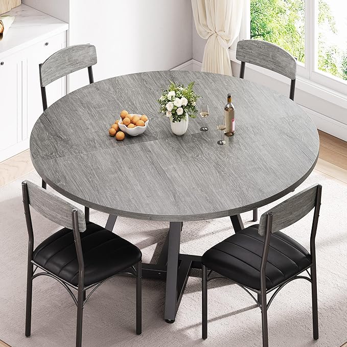Jocoevol Round Kitchen Dining Room Table Circle Dining Dinner Table - Image 3