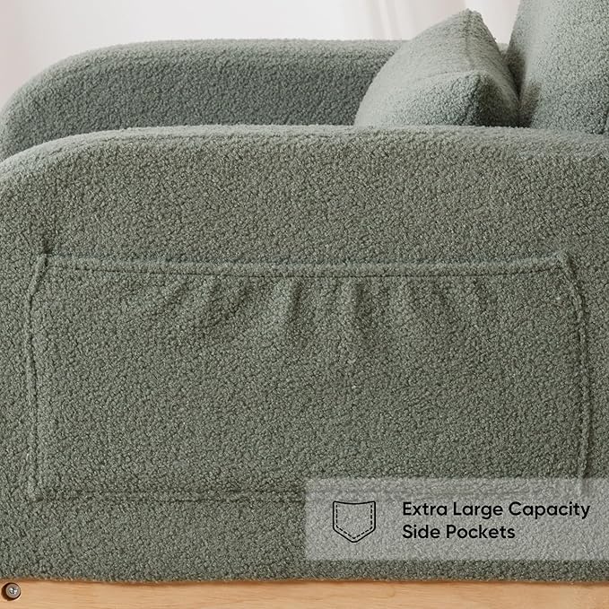HCHAIRH Rocking Chair Nursery, Teddy Nursing Rocking Chairs, Upholstered - Image 7