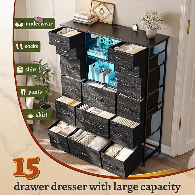 EnHomee 51" H Dresser with 15 Drawers Dresser - Image 4