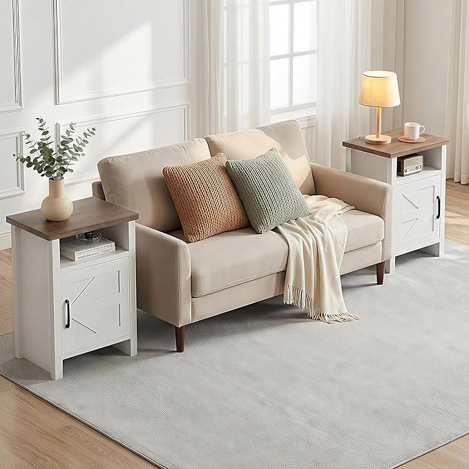 YESHOMY Farmhouse Modern Nightstand - Image 4