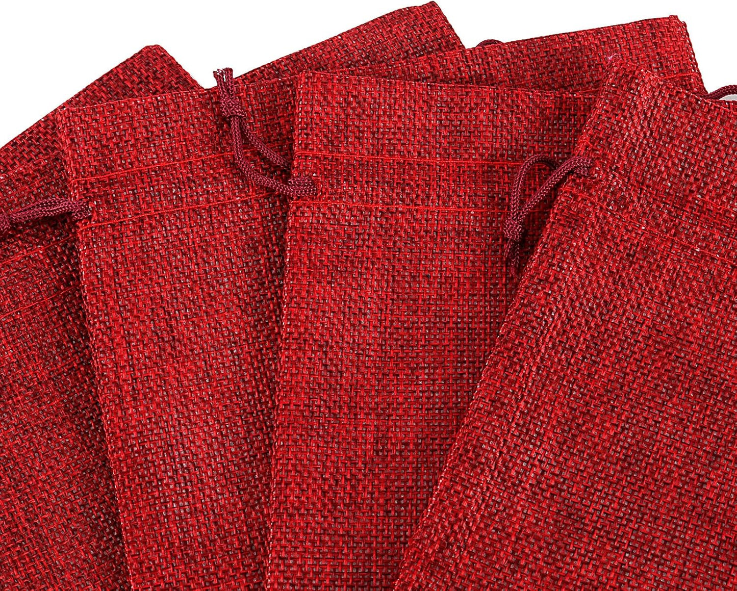 ZOENHOU 30 Packs 8 x 12 Inch Wine Red Burlap Bags Bulk with Drawstring, Drawstring Gift Bags, Dustproof Burlap Sacks for Favors Party DIY Craft
