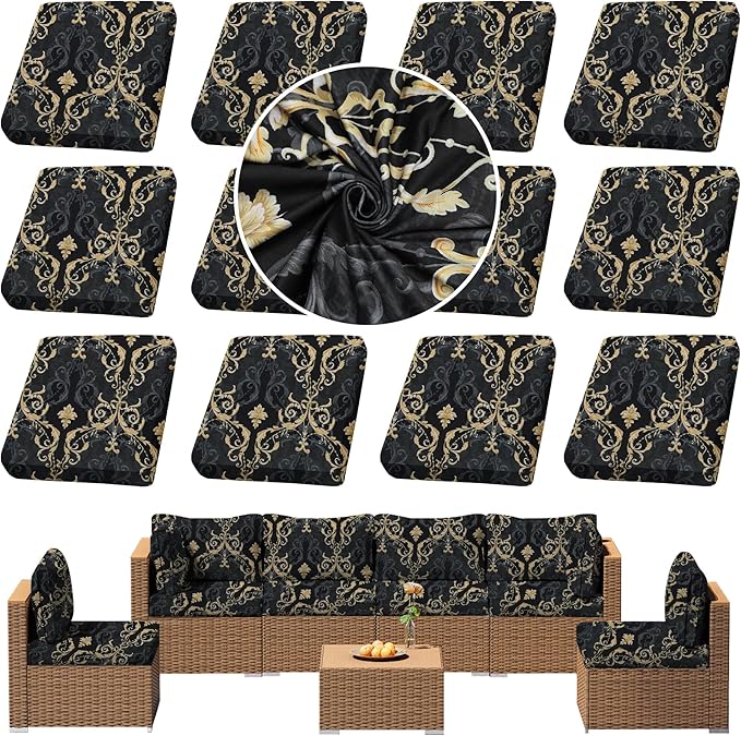 Outdoor Cushion Covers Set, Replacement by SUKAIKEQA