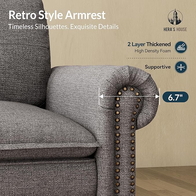 HERA'S HOUSE 116.11" Mid-Century Modern Couch, Oversized Sectional Couch - Image 6