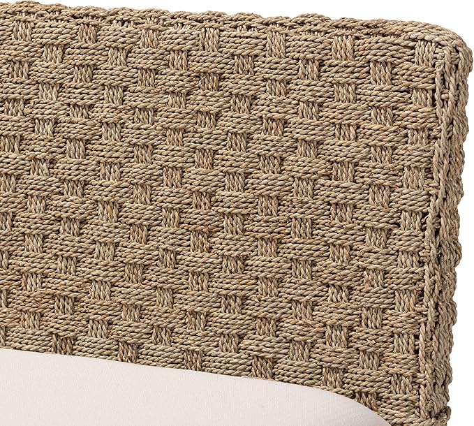 bali & pari Denver Modern Bohemian Natural Seagrass and Acacia Wood 5-Piece - Image 8
