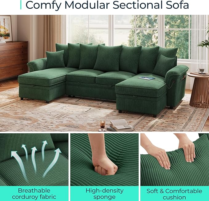 LINSY HOME Oversized Sectional Sleeper Sofa - Image 4