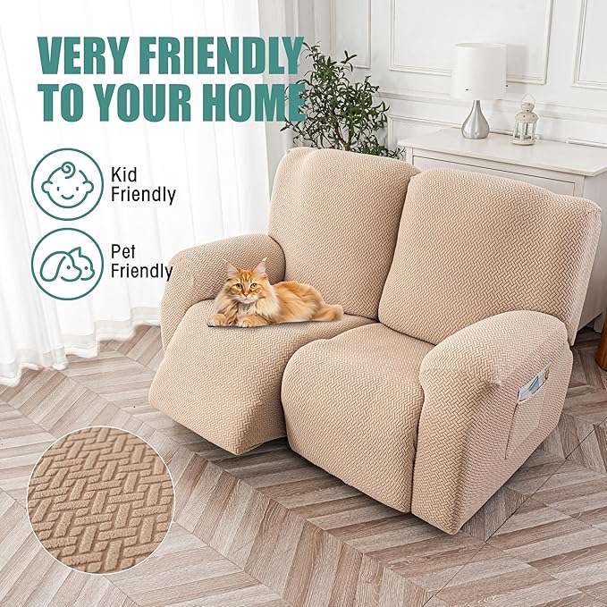 Genina Recliner Loveseat Cover Stretch Couch Covers Sofa slipcover - Image 3