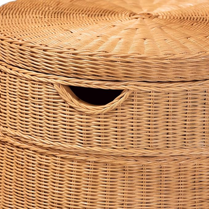 Bali & pari Dayo Scalloped Natural Rattan Console Table - Image 8