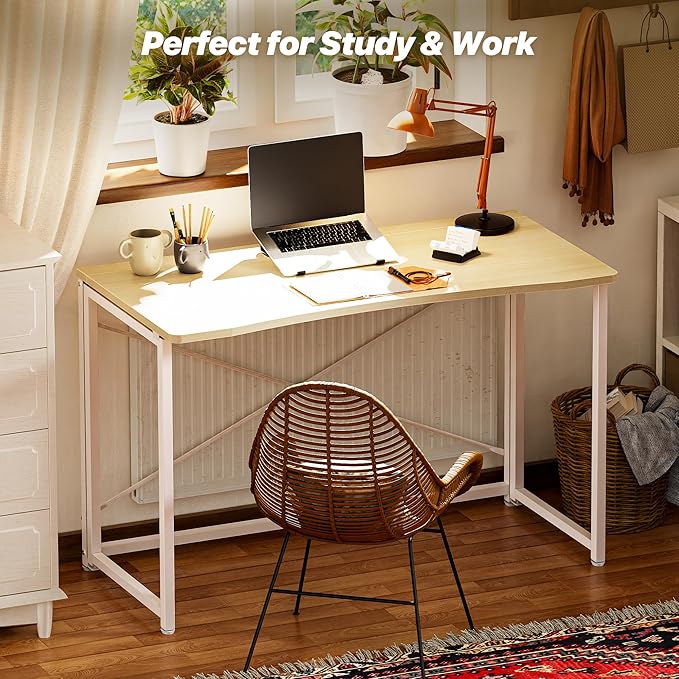 Huuger Folding Desk for Small Spaces, 39.3 Inch Foldable Computer Table - Image 8