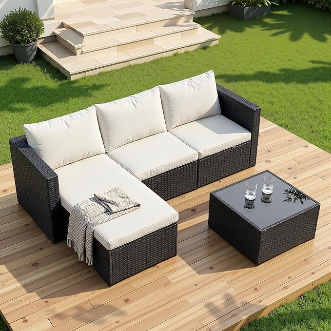 Shintenchi 4 Pieces Patio Furniture Sets, Outdoor Sofa Patio Sectional Sets All by Shintenchi%7CFurnitureMadeforRealLife
