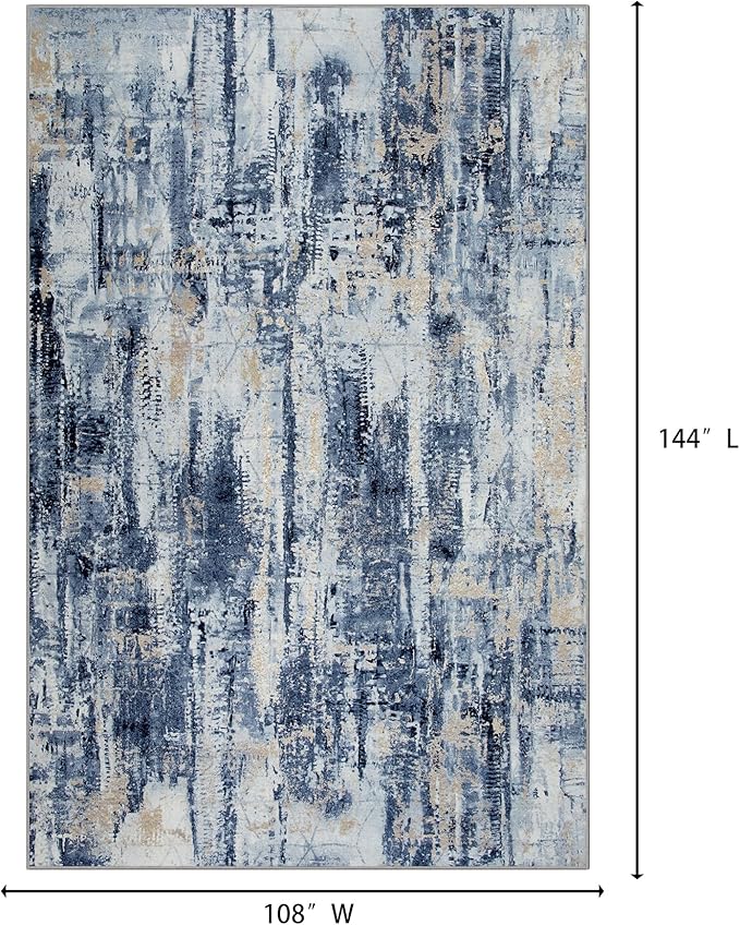 9x12 Area Rugs Washable Rug: Modern Abstract Living Room Rug Soft Anti-Skid - Image 2
