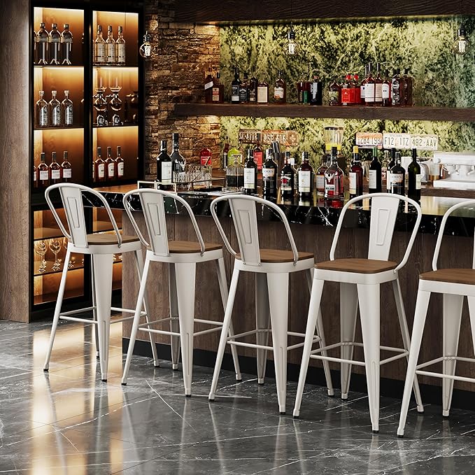 Andeworld Metal Bar Stools Set of 4, 30 inch Bar Height Barstools - Image 6