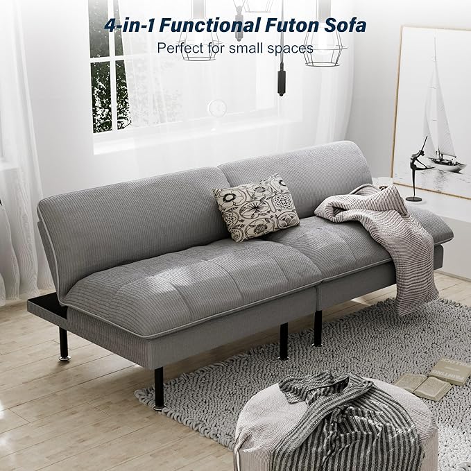 Ribilake 70" Futon Sofa Bed, 4 in 1 Multi-Function Couch Sleeper - Image 8