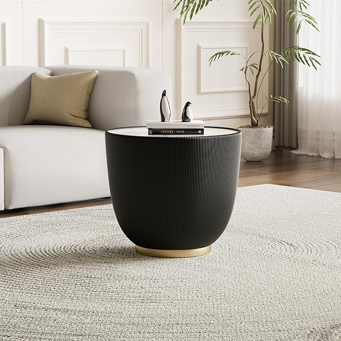 SSLine Bowl-Shape Coffee Table Set of 2 Modern Sintered Stone Top Nesting - Image 7