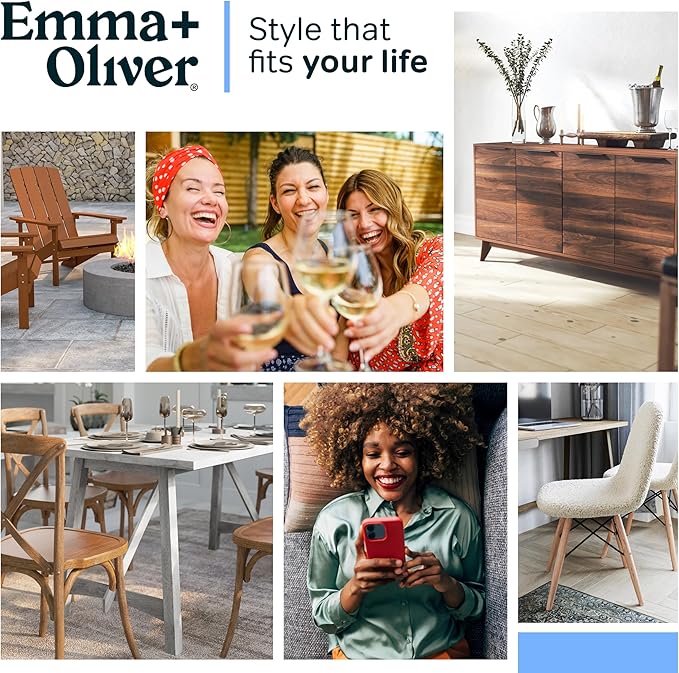 EMMA + OLIVER 2-Pack Wooden X-Back Dining Chair - Image 5