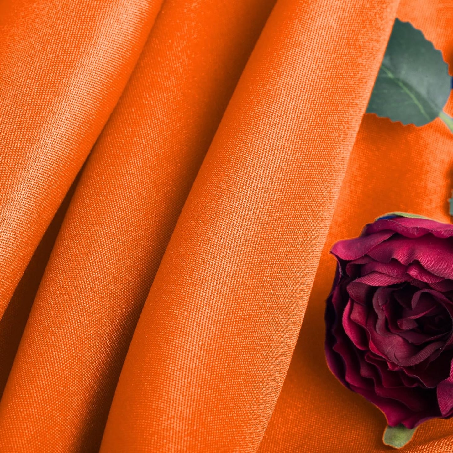 Ascoza 2pack 108 Inch Orange Round Tablecloth in Washable Polyester Fabric for Wedding/Banquet/Restaurant/Parties