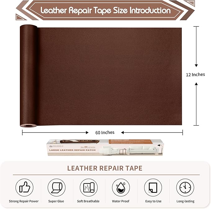 KING MOUNTAIN Leather Repair Patch, 12 x 60 Inches Self-Adhesive Repair Tape - Image 4