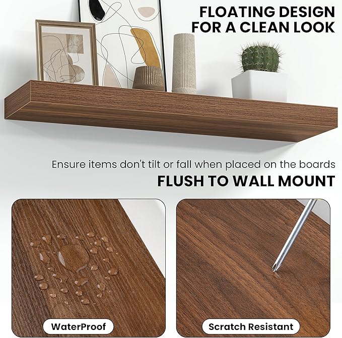 Fun Memories 60 Inch Fireplace Mantel Shelf, Deep Floating Shelves - Image 4