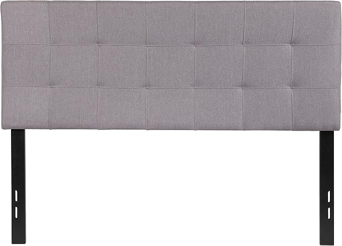 Flash Furniture Bedford Tufted Upholstered Full Size Headboard in Light Gray - Image 8