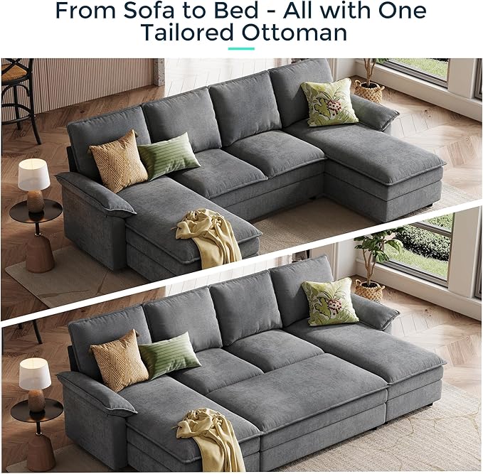 LINSY HOME Ottoman Modular for Sectional Sofa Couch, Cloud Sofa Movable Ottoman - Image 3