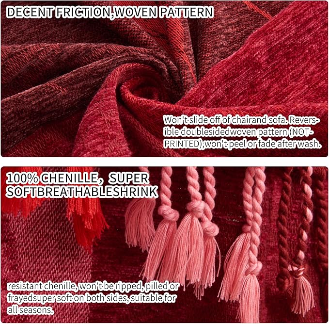 Bohemian Chenille Jacquard Tassel Throws - Image 6