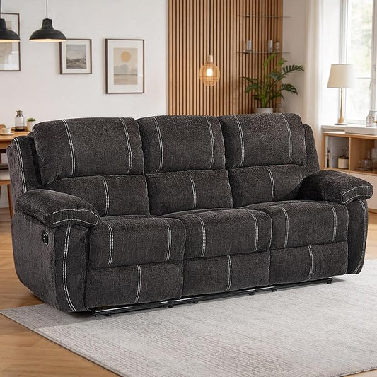 Betsy Furniture Modern Fabric Recliner Sofa Set, Loveseat w/Console, Recliner by BetsyFurniture