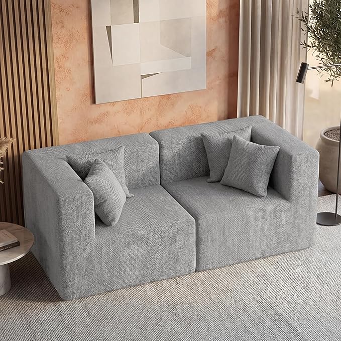 MONVANE 75" Loveseat Sofa, Comfy Chenille Cloud Couch - Image 5