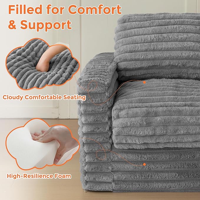 MAXYOYO Kids Bean Bag Chair, Comfy Faux Fur Bean Bag Sofa - Image 6