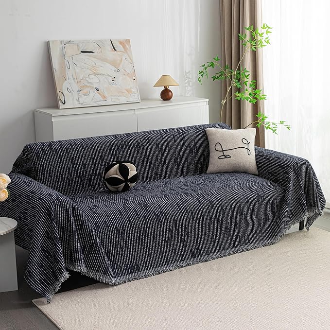MYSKY HOME Loveseat Cover Navy Couch Cover Sectional Couch Covers by MYSKYHOME