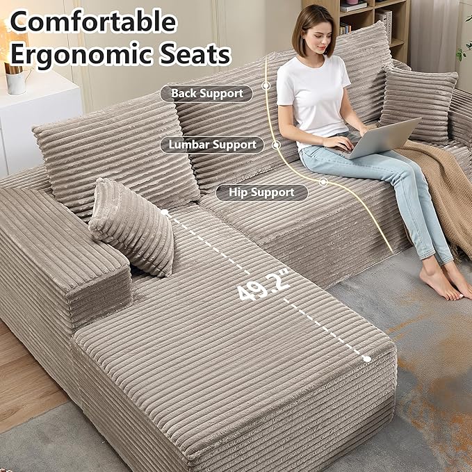 107.5" Cloud Sectional Couch - Image 4
