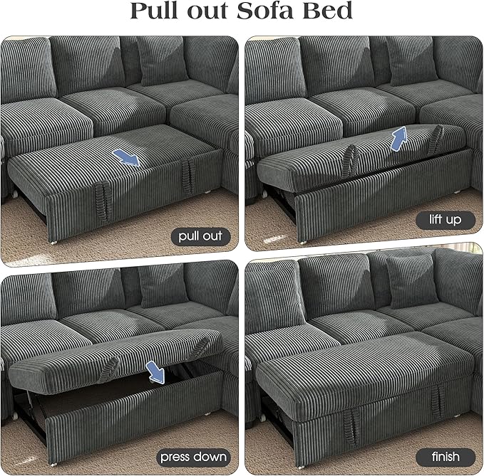 Ihanherry 8-Seater Large Sectional Sofa Bed - Image 7