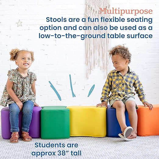 ECR4Kids SoftZone Toddler Modular Stool Set, Flexible Seating - Image 5