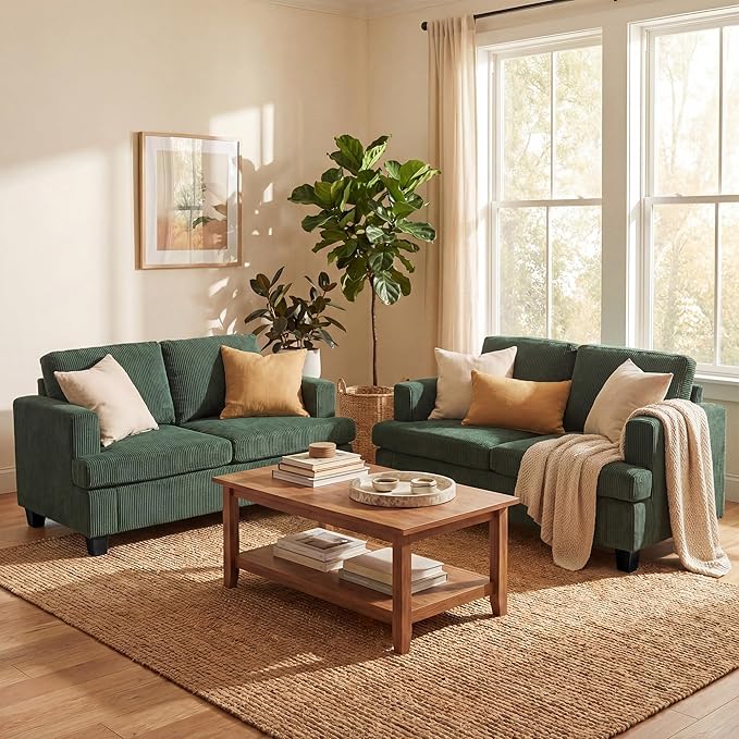 YOUDENOVA 2 Piece Set Comfy Sofa Couch, Loveseat Sofa * 2 by YOUDENOVA