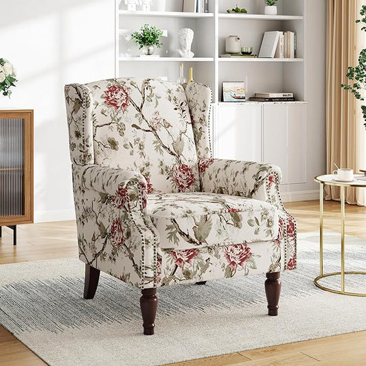 Pia Ricco High Back Floral Accent Chair by PiaRicco