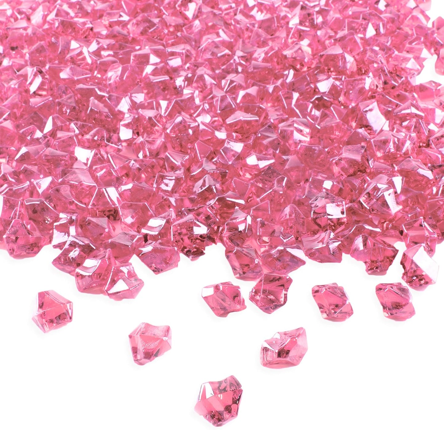 Super Z Outlet Acrylic Color Ice Rock Crystals Treasure Gems for Table Scatters, Vase Fillers, Event, Wedding, Arts & Crafts, Birthday Decoration Favor - 190 Pieces - Pink