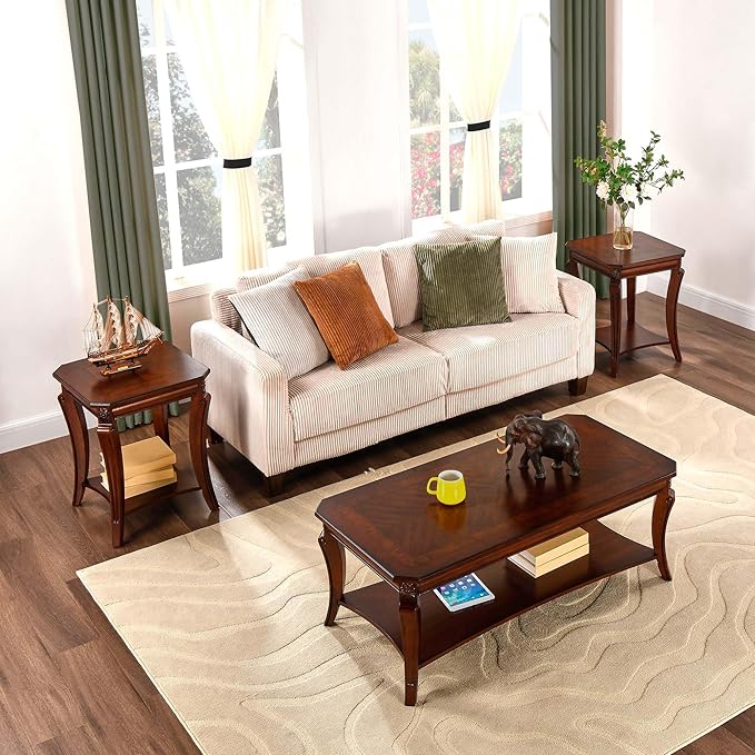 Rectangle Coffee Table for Living Room, Solid Wood Coffee Table - Image 4