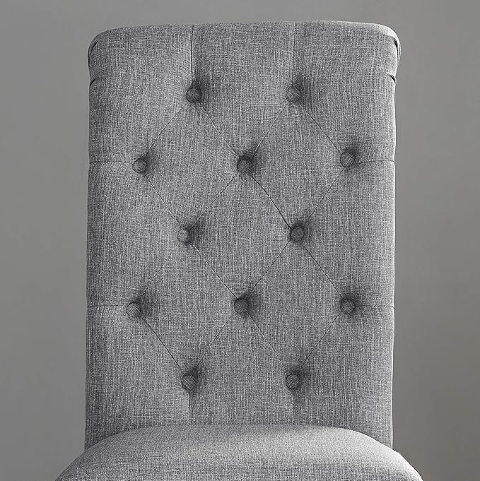 Roundhill Furniture Leviton Solid Wood Tufted Dining Chair - Image 4