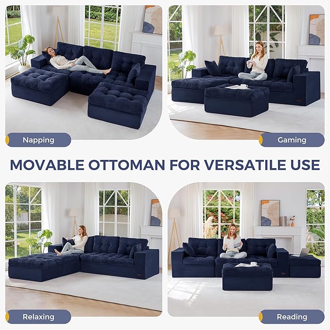MAXYOYO 104" U Shaped Modular Sectional Sofa - Image 4