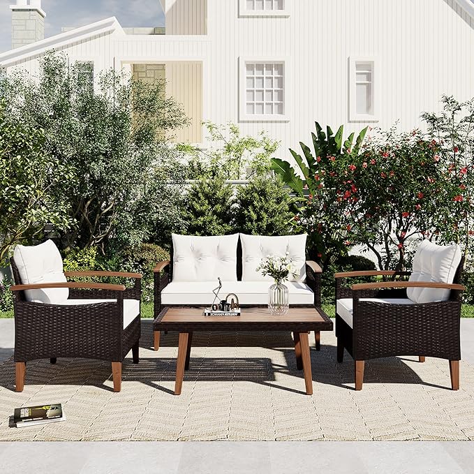 VilroCaz 4-Piece Outdoor Patio Sofa Seating Set - Image 2