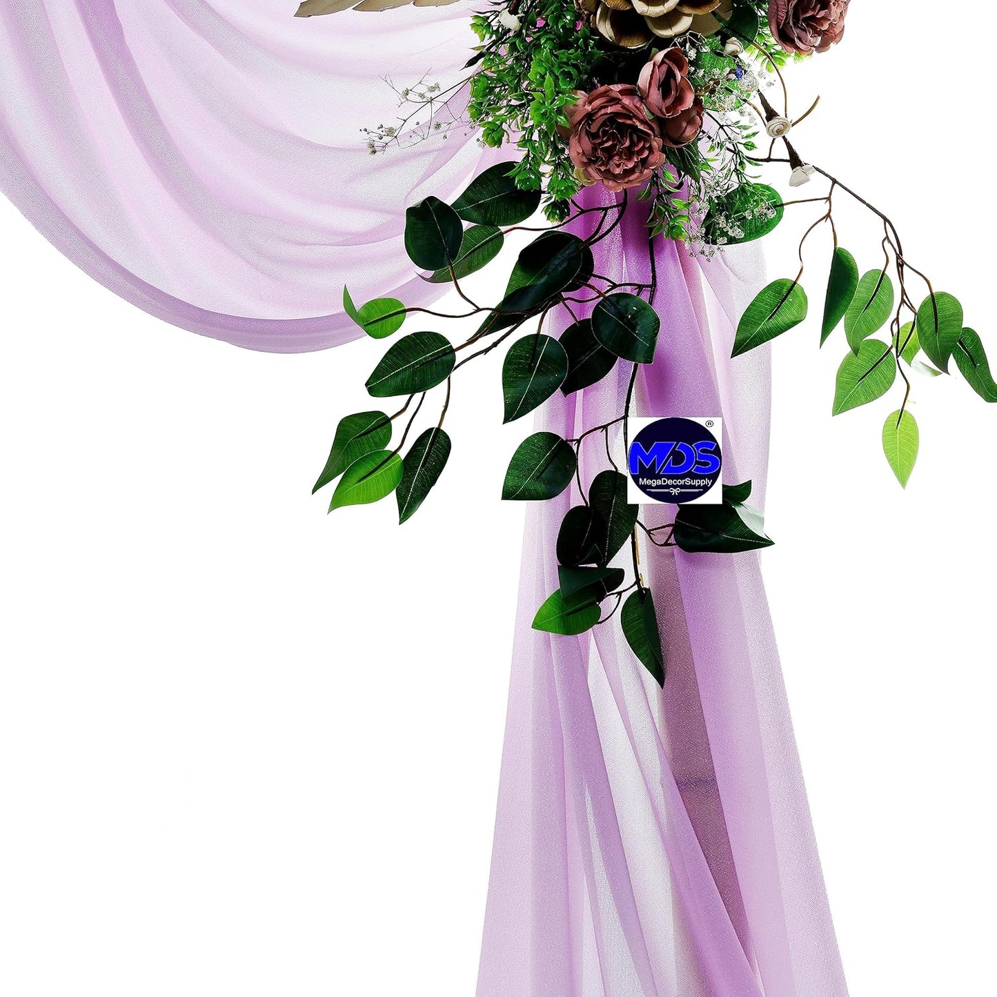 MDS Halloween Chiffon Draping Fabric - 2 Panel, 30" Wide x 100ft Long - Sheer Spooky Arbor & Canopy Drapery for Haunted House Backdrops, Party Ceilings, DIY Costumes & Themed Events - Orchid