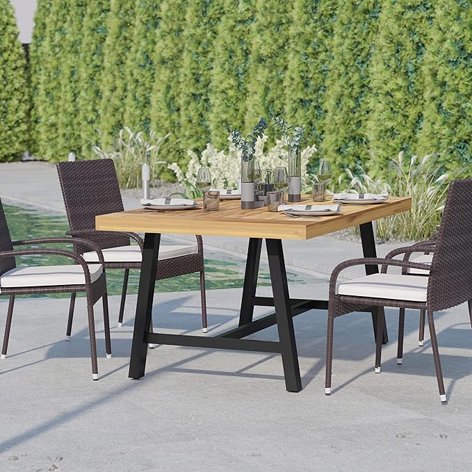 Flash Furniture Rafe Commercial Grade Acacia Wood Dining Table - Image 5