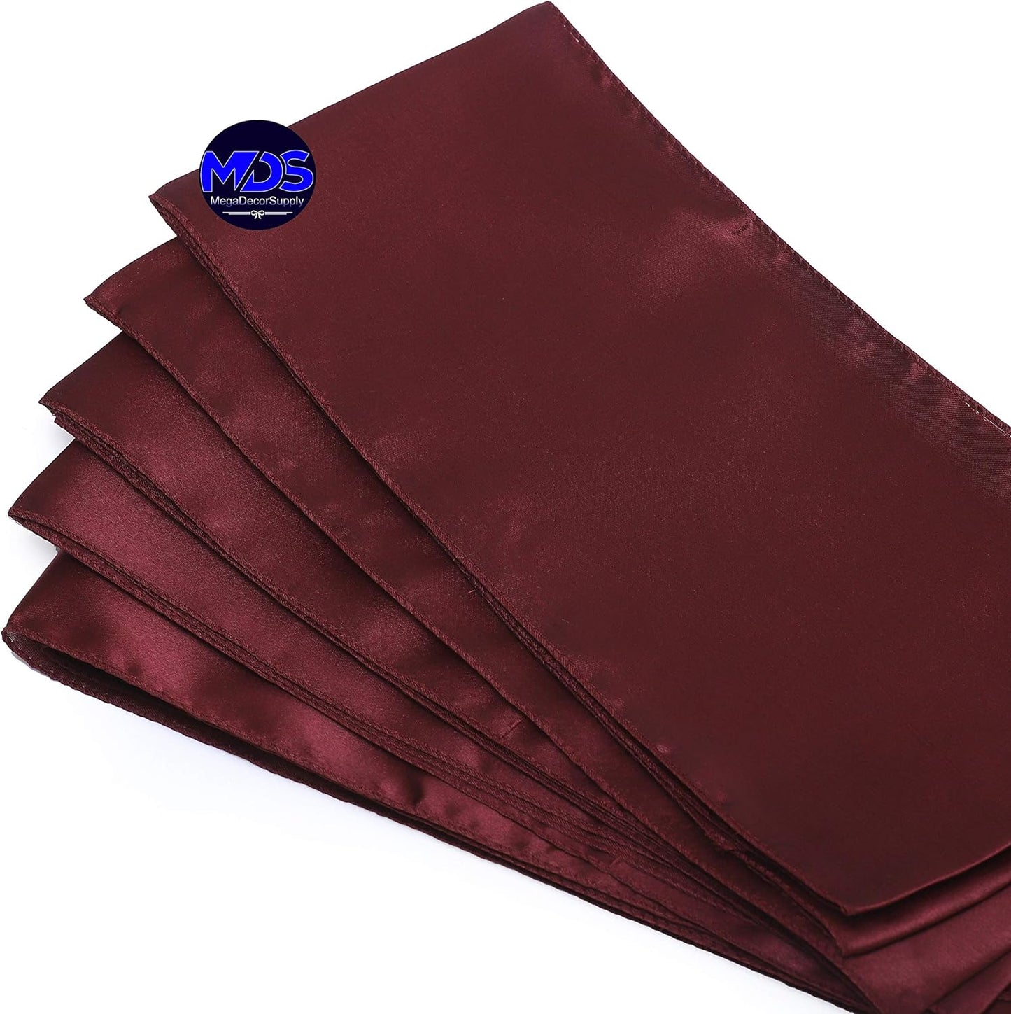 MDS Pack of 125 PCS Satin Chair Sashes Charmeuse Sateen Dining Chair Bows Ribbon Ties Back Sash for Wedding Party Birthday Home Hotel Restaurant Banquet Decoration (7 x 108 Inch, Maroon)