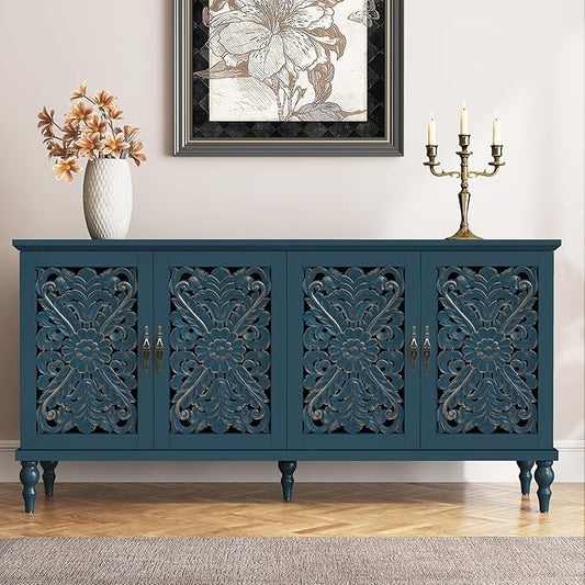 ARTPOWER 61.8" Hollow Carved Wood Accent Cabinet by PowerofArtBetterforLife