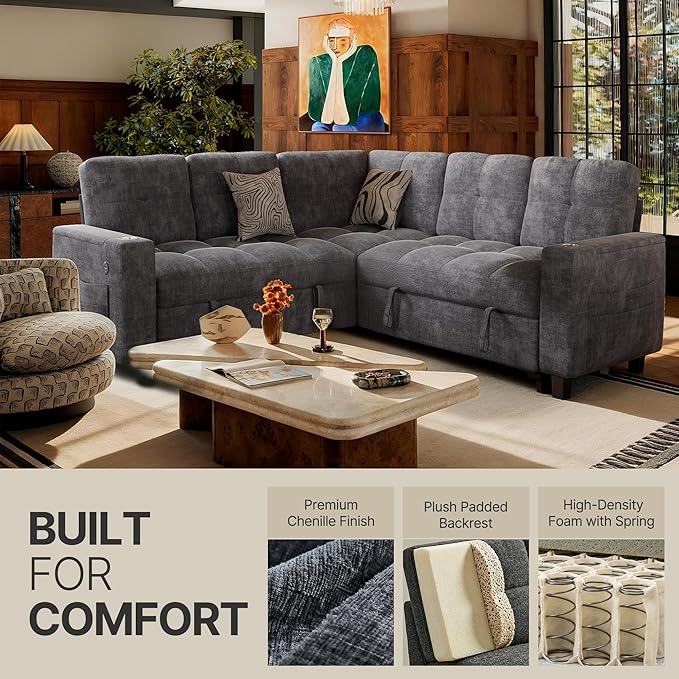 Marsail 84.6" Sectional Sleeper Sofa - Image 6