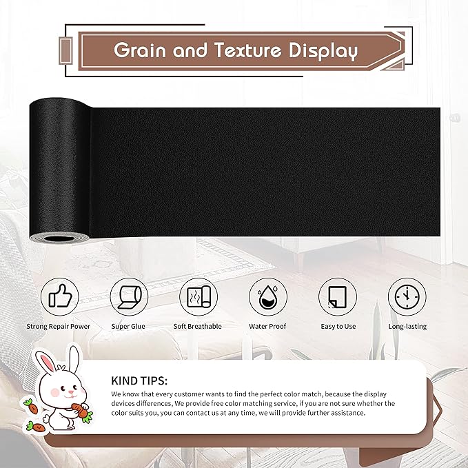 KING MOUNTAIN Leather Repair Patch, 4 x 63 Inches self Adhesive Leather Repair - Image 2