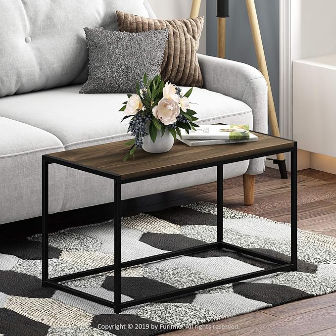 FURINNO Camnus Modern Living Coffee Table, Columbia Walnut - Image 2