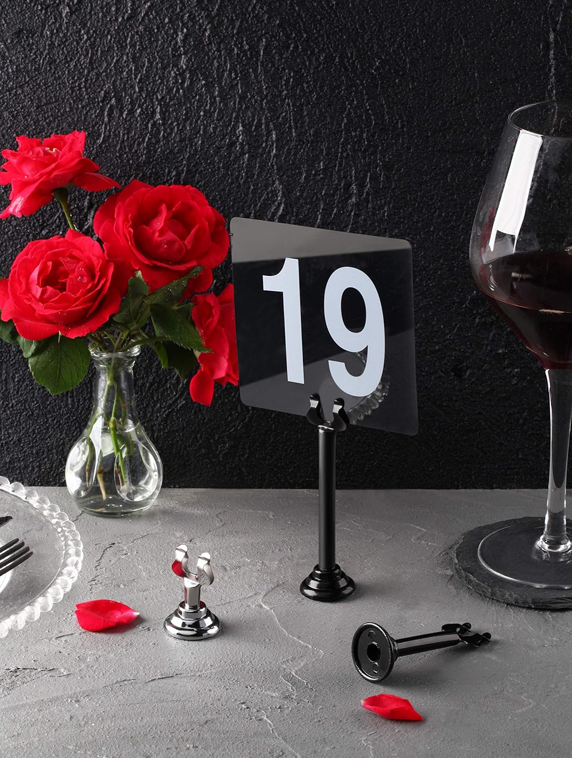 New Star Foodservice 23459 Harp Clip Style, Place Card/Table Number Holder, 3 Inch, Silver, Set of 12, 23442