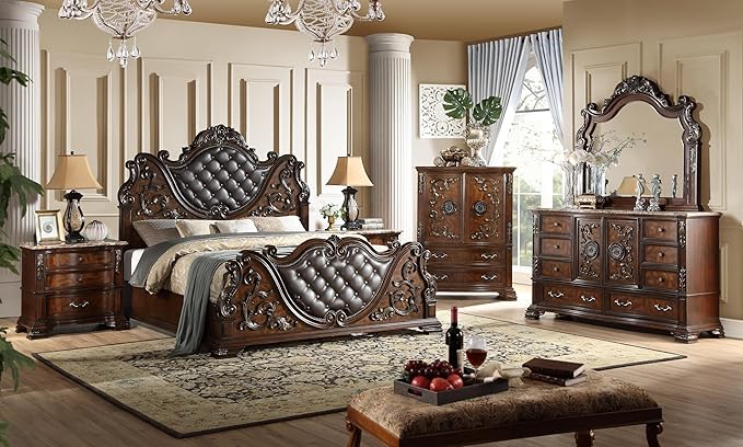 First of a Kind Santa Monica Traditional 4 Piece King Bedroom Set by FirstofaKind