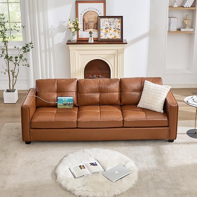 TYBOATLE 88" W Faux Leather Couches - Image 8