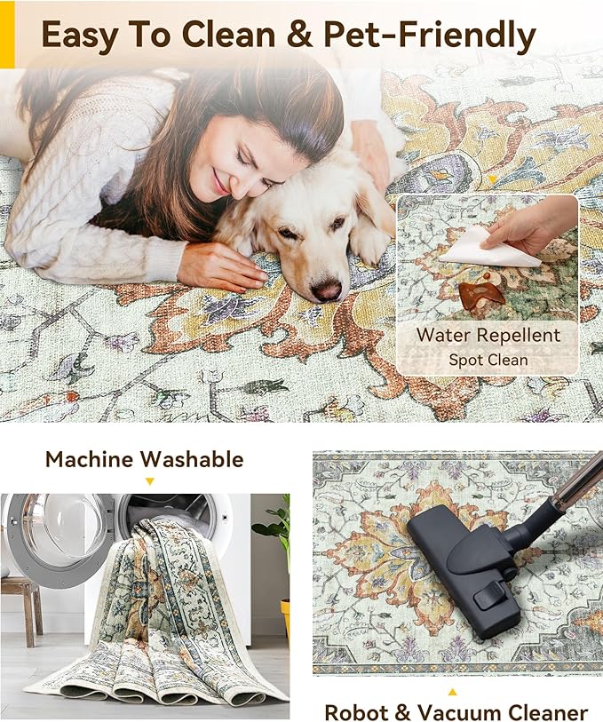RELEANY Area Rugs 2'6"x14' Runner Rug Non Slip Washable - Image 3