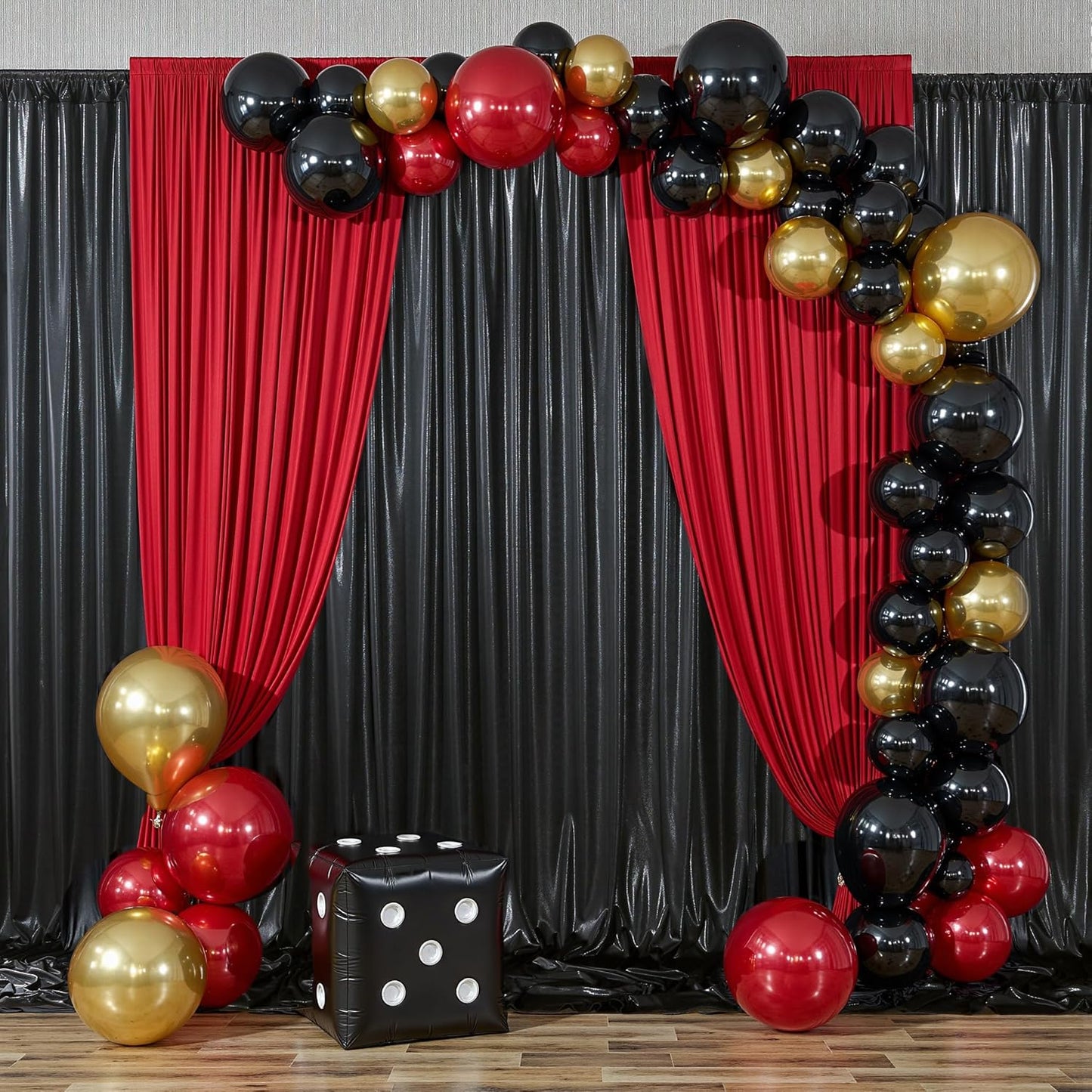 leegleri 40ftx10 ft Black Glitter Sequin Backdrop Curtain for Parties, Wrinkle Free Sparking Backdrop Drapes, 8 Panels 5x10ft Shimmer Photo Back Drop Cloth for Wedding Birthday Photography Background
